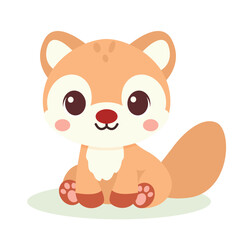 Cute baby marten character. Vector illustration for children design. Flat style