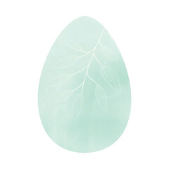 Watercolor easter egg silhouette with white elements. Vector illustration isolated on white background, template for poster, icon, card, logo, label. © Ekaterina