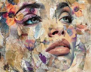 Mindful Affirmations Texture Collage Art Chaotic Photo Collages ,