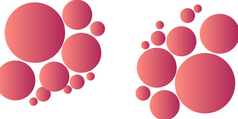 Red and pink bubble-shaped abstract image. Red color bubble design background.