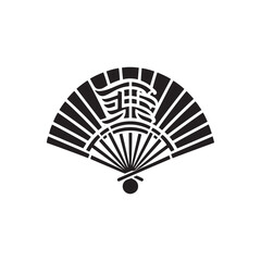 Chinese Fan Silhouette Vector: Traditional Elegance and Cultural Symbol in Graceful Motion- Chinese fan vector stock.