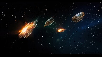 Collection of set Asteroid isolated on transparent background. - obrazy, fototapety, plakaty