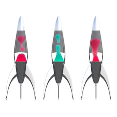 Lava lamp, table lamp, isolated on transparent background, interior lighting, 3D illustration, cg render
