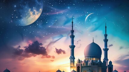 Sacred Serenity: Journeying through Ramadan's Spiritual Landscape - obrazy, fototapety, plakaty