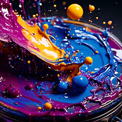 Abstract background with colorful liquid splashes