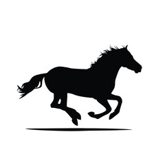 Obraz na płótnie Canvas Running horse black silhouette. Vector illustration.