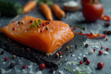 Gourmet Raw Salmon with Peppercorns and Salt: A Culinary Detail