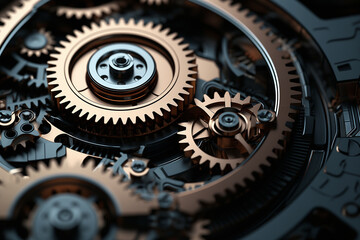 Abstract gear wheel mechanism background, machine and engineering tool equipment technology