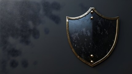 Fototapeta premium Metallic Shield Symbolizing Mortgage Insurance and Financial Protection Concept in 3D Rendering