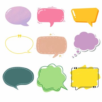 Text box, speech bubble, cute colorful ,speech, text