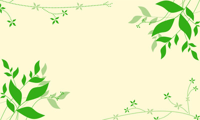 Leaf frame with lemon color background. Cool background design for poster, banner, greeting card. Vector illustration