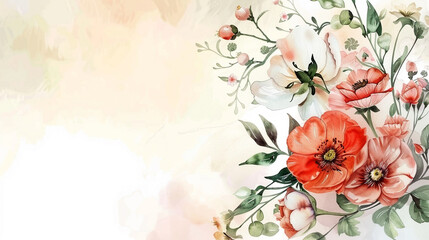 Elegant floral arrangements in a watercolor style  - obrazy, fototapety, plakaty