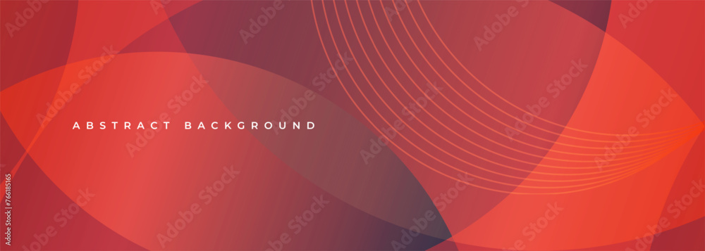 Poster abstract modern red background with circles and circular stripes. wide vector illustration graphic d