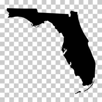 Florida map shape, united states of america. Flat concept icon symbol vector illustration