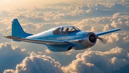 Aero plane is moving in the sky Generative AI - obrazy, fototapety, plakaty