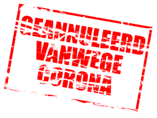 Digital composition - Geannuleerd vanwege corona - rode stempel effect PNG file