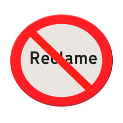 Verkeersbord - geen reclame. PNG file