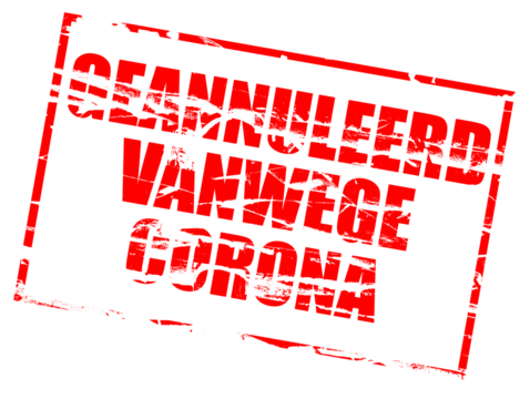 Digital composition - Geannuleerd vanwege corona - rode stempel effect PNG file