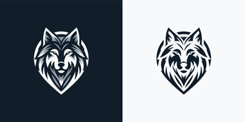 Vector graphic of a wolf logo.