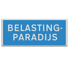 Cartoon - Verkeersbord belastingparadijs..PNG file.