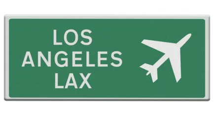Fototapeten Digital composition. .Road sign for Los Angeles LAX airport. .PNG file © Richard