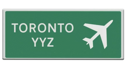 Fototapeten Digital composition. .Road sign for Toronto YYZ airport. . PNG file. . © Richard