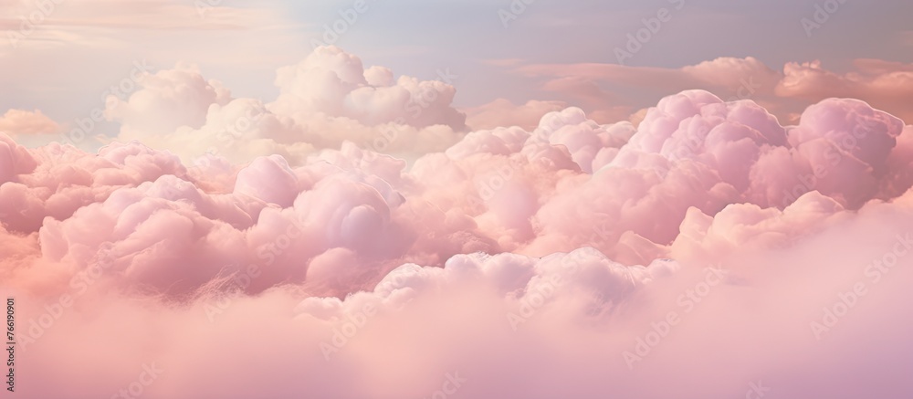 Wall mural view of a sky with scattered clouds and patterns across the horizon, creating a serene and picturesq