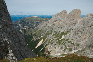 Beautiful panorama from the famous Vajolet towers in Val di Fassa, Italy - 766191142