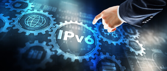 IPV6. New version of the Internet protocol. Modern technology concept