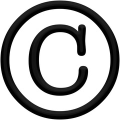 Copyright Symbol cut out. .PNg file