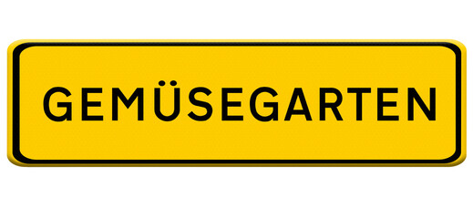 Deutscher Ort Straßenschild “Gemüsegarten”.PNG file.