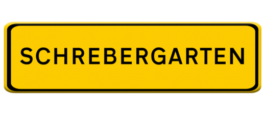 Deutscher Ort Straßenschild “Schrebergarten”.PNG file.