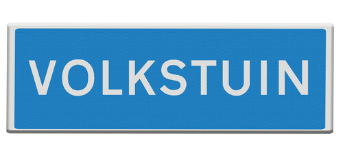 Dutch place name sign .Nederlands plaatsnaambord Volkstuin