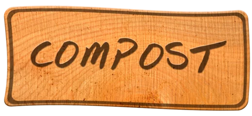 Foto auf Leinwand Digital composite Road sign directions to the compost.PNg file © Richard