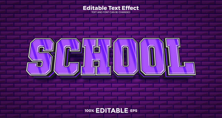 School editable text effect in modern trend style