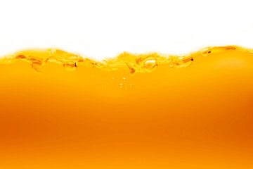 Close up bright orange juice texture for health and nature waves