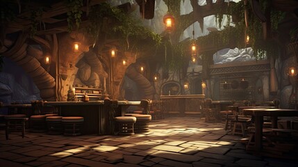 Interior of the church of the holy sepulchre. AI generated art illustration.