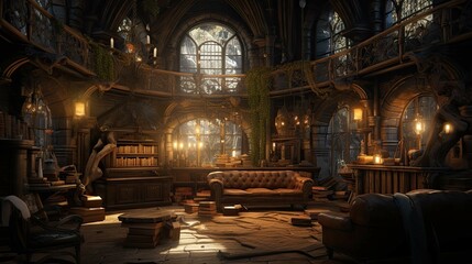 Obraz premium Interior of the church of the holy sepulchre. AI generated art illustration.