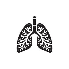 Human Lungs Silhouette Vector: Depicting the Vitality and Functionality of Respiratory Organs in Simplified Form- Human lungs vector stock.