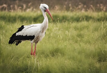 Fototapeta premium A close up of a White Stork