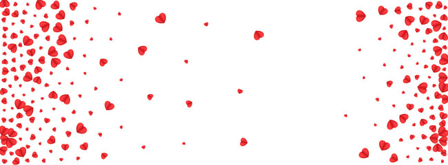 Red Confetti Background White Vector. Valentine Illustration Heart. Violet Shape Backdrop. Tender Confetti Sweetheart Texture. Pink Rain Frame. - obrazy, fototapety, plakaty