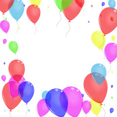 Purple Surprise Background White Vector. Balloon Glossy Border. Blue Holiday. Red Confetti. Air Ceremony Set.