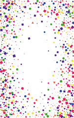 Bright Geometric Background White Vector. Round New Template. Rainbow Festival. Colorful Dot Fiesta. Element Gift Card.