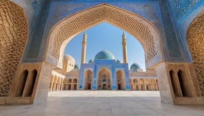 Fototapeta na wymiar the shah mosque famous landmark on Naqsh-e Jahan Square in isfahan city iran