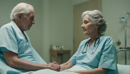 Obraz premium old Couple in hospital