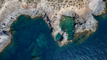 Wonderful view from above of the coast of Sardinia. 