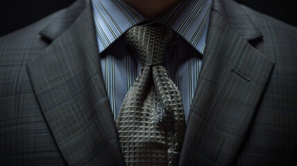 Elegant Neckwear: The Classic Tie and Collar. Generative AI - obrazy, fototapety, plakaty