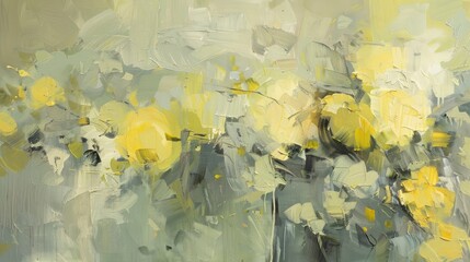 Abstract yellow and grey color painting.