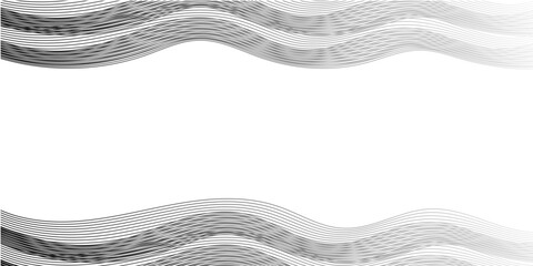 Abstract modern vector wave background. Curved gay or white and black vector illustration. Wavy lines.	