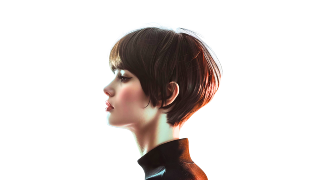 Haircut pixie woman (PNG)